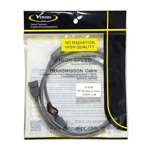 کابل افزایش طول USB 2.0 ونوس مدل pv-k190 طول 1.5 متر -