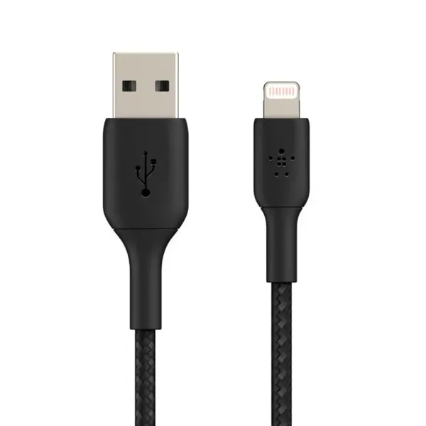 کابل تبدیل USB به لایتنینگ بلکین مدل CAA002bt1MBK طول 1 متر Belkin CAA002bt1MBK USB To Lightning Cable 1m