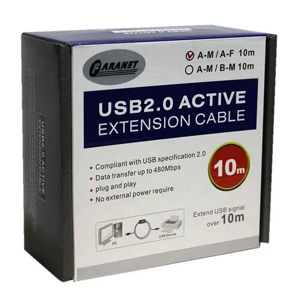 کابل افزایش USB فرانت مدل FN-U2CF100 به طول 10 متر  Faranet FN-U2CF100 USB Extension Cable 10m Faranet USB2.0 Active Extension cable 10m