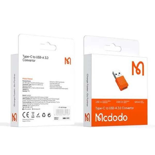 کابل و مبدل تبدیل تایپ سی به USB مک دودو مدل Mcdodo 6550