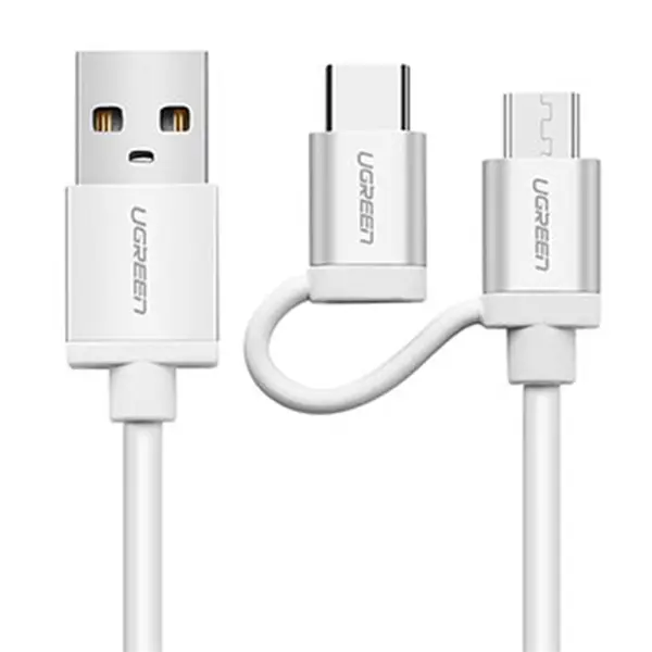 کابل تبدیل USB به microUSB و USB-C یوگرین مدل US177 طول 1.5 متر Ugreen US177 USB To USB-C And Micro-USB Cable 1.5m - 5