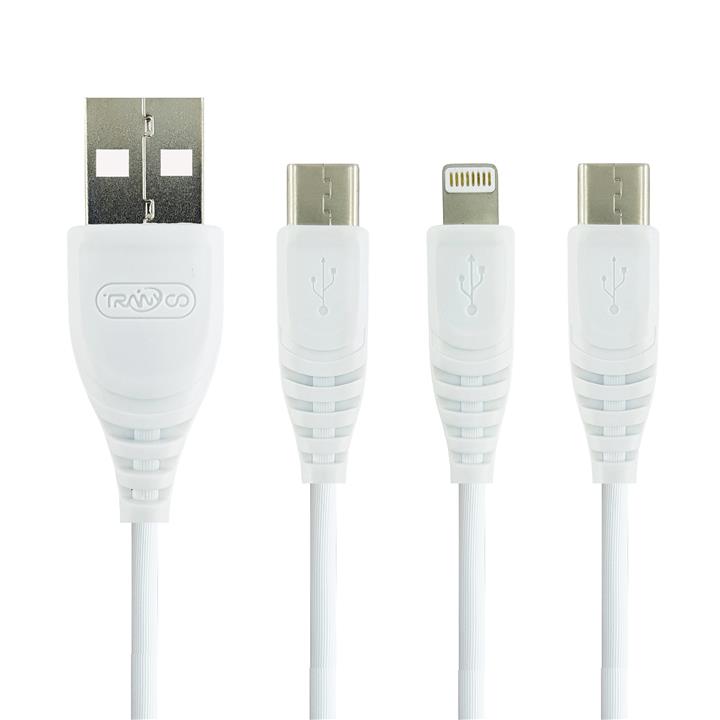 کابل تبدیل USB به microUSB / لایتنینگ / USB-C ترانیو مدل XS1 طول 1.2 متر -