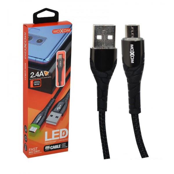 کابل تبدیل USB به MicroUSB موکسوم مدل MX-CB31 طول 1 متر -