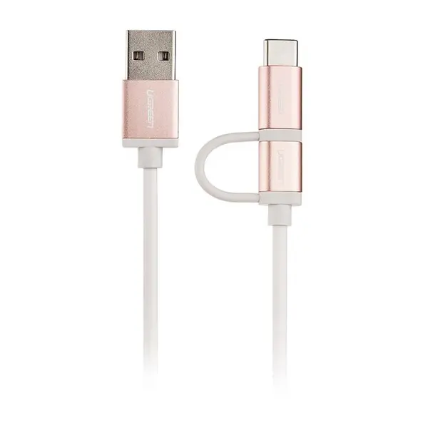 کابل تبدیل USB به microUSB و USB-C یوگرین مدل US177 طول 1.5 متر Ugreen US177 USB To USB-C And Micro-USB Cable 1.5m - 2