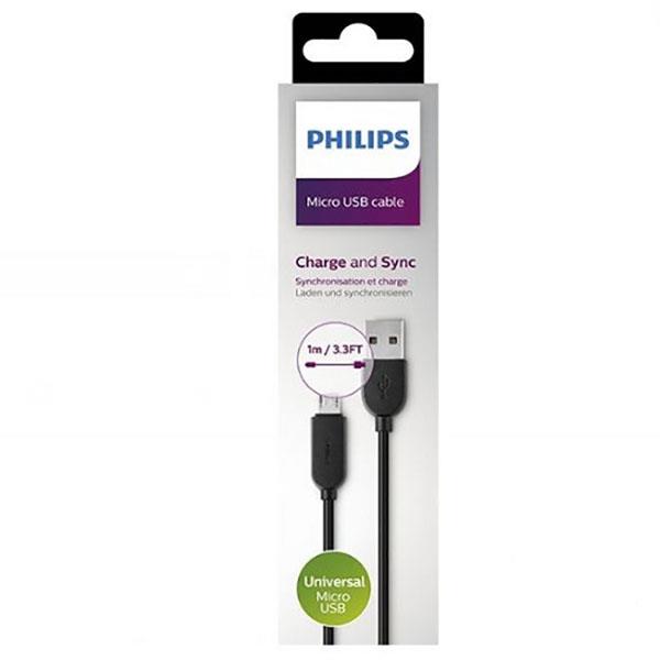 کابل تبدیل USB به microUSB فیلیپس مدل DLC2416U/10 به طول 1 متر Philips DLC2416U/10 Charge And Sync USB To microUSB Cable 1m