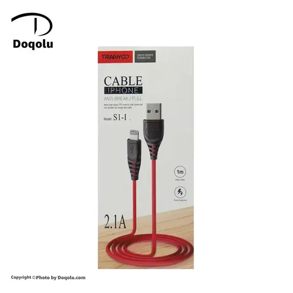 کابل تبدیل USB به لایتنینگ ترانیو مدل S1 طول 1 متر - 2