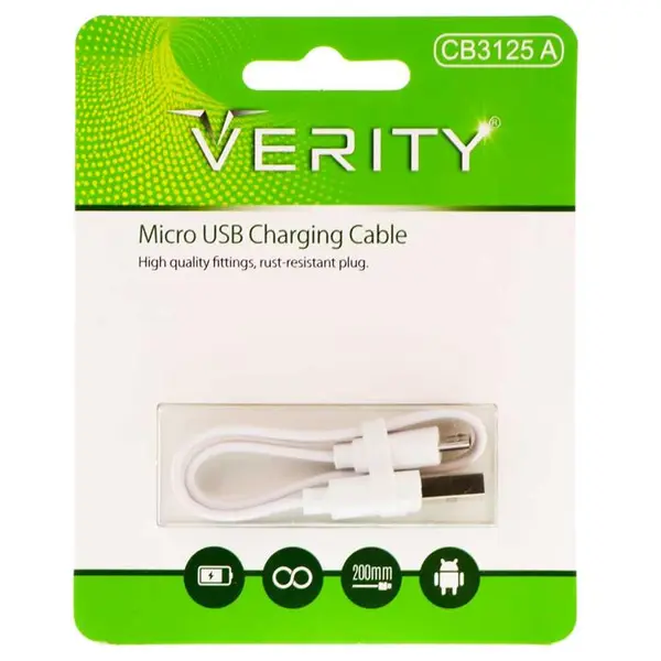 کابل میکرو یو اس بی Verity CB3125 A 20cm Verity CB 3125A USB To MicroUSB 0.2M