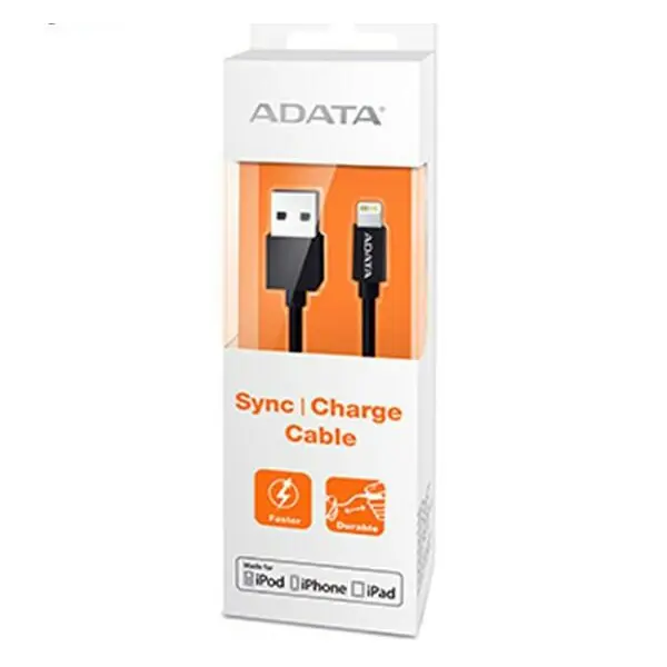کابل لایتنینگ ای دیتا مدل سینک اند شارژ 2 در 1 به طول 100 سانتی متر Adata 2 In 1 Sync And Charge Lightning Cable 100cm