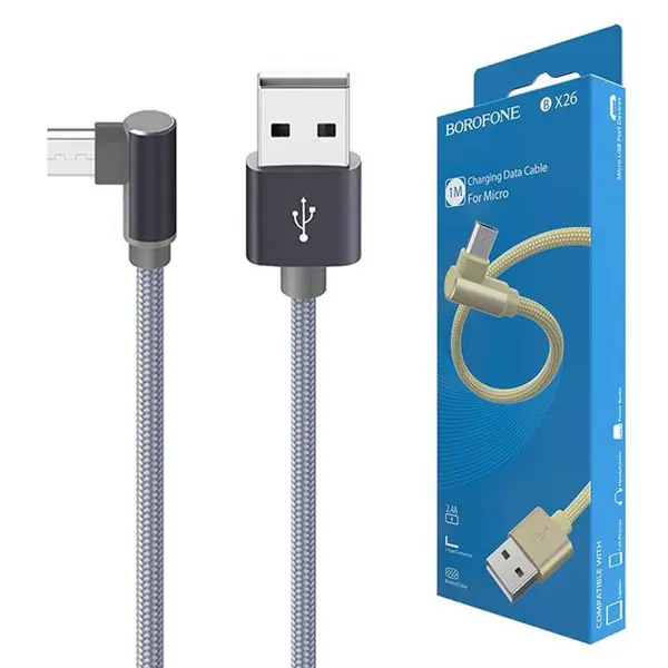 کابل کنفی میکرو یو اس بی Borofone BX26 1m یکسر L BOROFONE BX26 USB to Lightning Cable 1m - 5