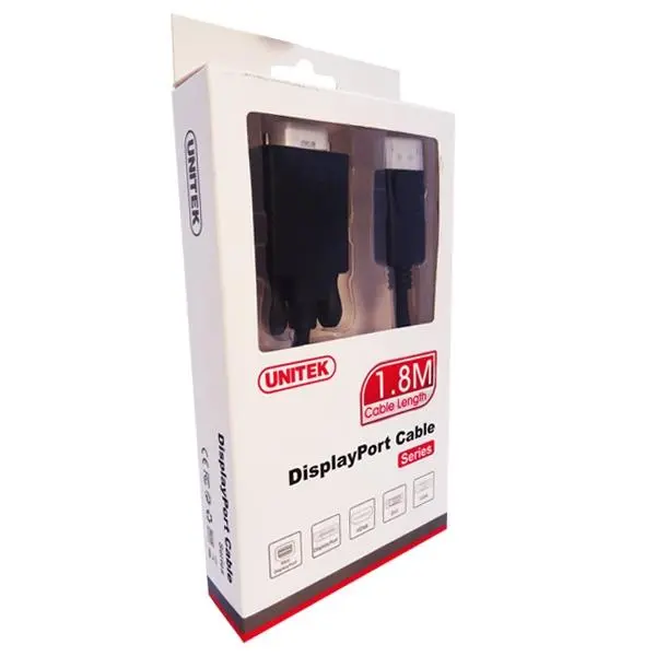 کابل مبدل DisplayPort به درگاه نر VGA یونیتک مدل Y-5118F به طول 1.8 مت Unitek Y-5118F DisplayPort to VGA Male Converter Cable 1.8m - 5
