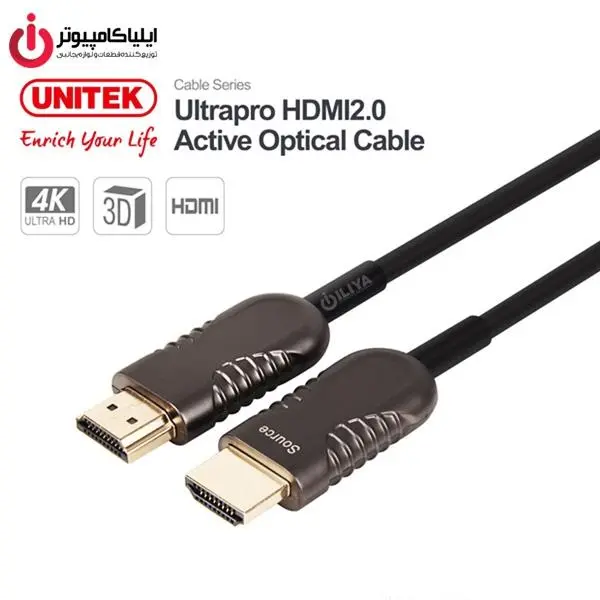 کابل HDMI v2.0 فیبر نوری یونیتک مدل Y-C1035BK به طول 70 متر Unitek Y-C1035BK HDMI v2.0 UltraPro Optical Cable 70m - 3