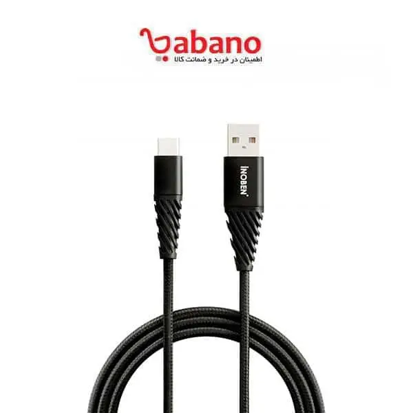 کابل شارژ inoben Type-C مدل braided طول 1.2 متر Cable Inoben Braided TypeC to TypeC black