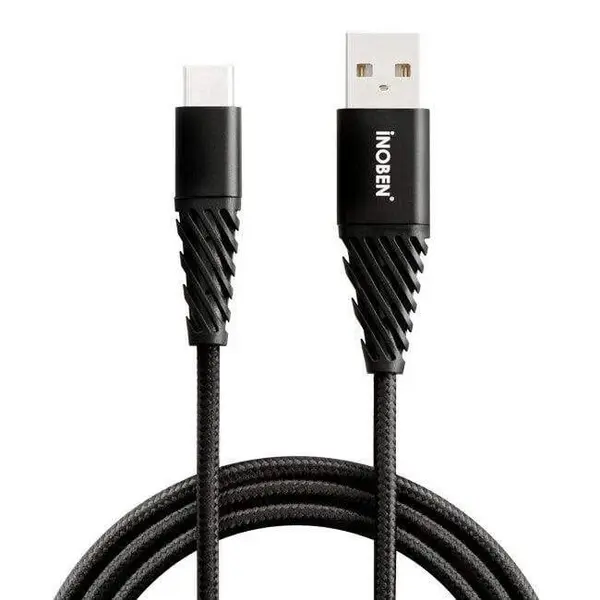 کابل شارژ inoben Type-C مدل braided طول 1.2 متر Cable Inoben Braided TypeC to TypeC black