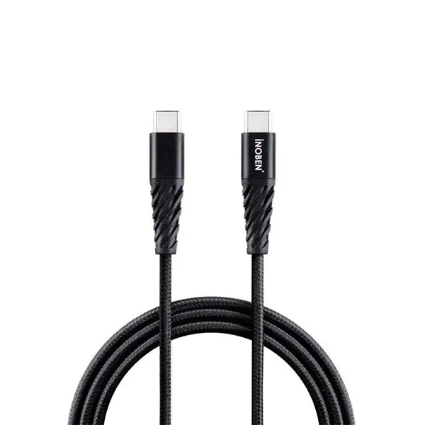 کابل شارژ inoben Type-C مدل braided طول 1.2 متر Cable Inoben Braided TypeC to TypeC black