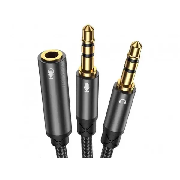 کابل انتقال صدای دوسر جویروم  Joyroom Headphone female to 2-male Y-splitter audio cable 0.2m SY-A05