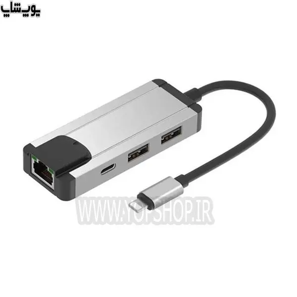 مبدل لایتنینگ به LAN، USB2، USB1 و Lightning اونتن ONTEN 10متر