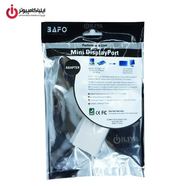 تبدیل Mini Display Port به DVI بافو Bafo Mini Display Port To DVI Converter Bafo Mini Display Port To DVI Converter