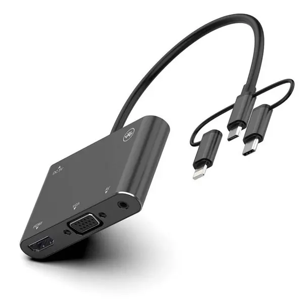 کابل و مبدل تبدیل لایتنینگ میکرو یو اس بی تایپ سی اونتن به  onten OTN-7585B HDMI/VGA/AV