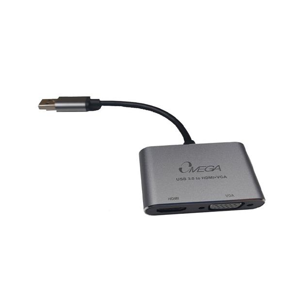 کابل و مبدل تبدیل USB3.0 به HDMI + VGA امگا مدل OM-DYC41