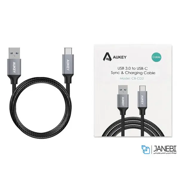 کابل تبدیل USB 3.0 به USB-C آکی مدل CB-CD2 به طول 100 سانتی متر Aukey CB-CD2 USB 3.0 To USB-C Cable 100cm