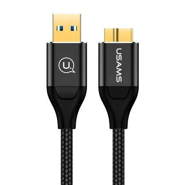 کابل هارد USB 3.0 یوسمز مدل US-SJ272 U19 طول 1 متر Usams US-SJ272 U19 Woven Hard Drive Data Cable 1m