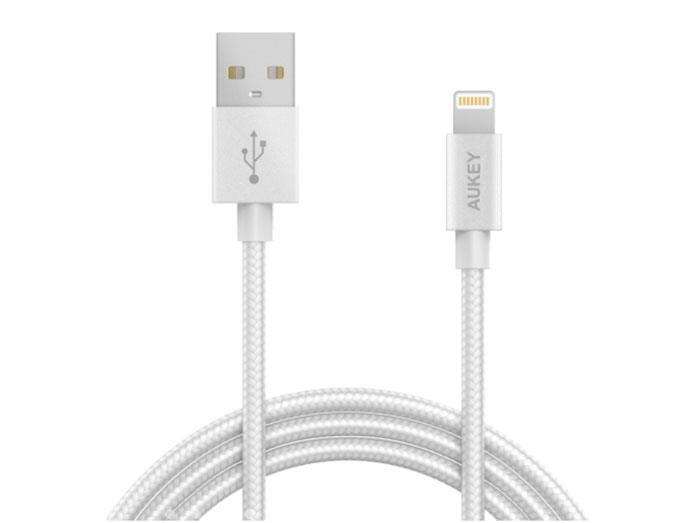 کابل تبدیل USB به لایتنینگ آکی مدل CB-D16 طول 1.2 متر Aukey CB-D16 USB To Lightning Cable 1.2m