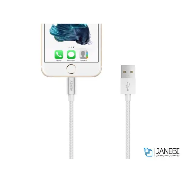 کابل تبدیل USB به لایتنینگ آکی مدل CB-D16 طول 1.2 متر Aukey CB-D16 USB To Lightning Cable 1.2m