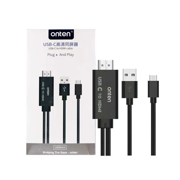 کابل تبدیل USB-C به HDMI اونتن مدل OTN-9572S طول 1.8 متر -