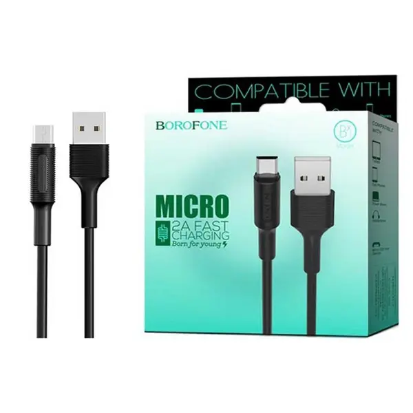 کابل تبدیل USB به MICRO USB بروفون مدل BX1 طول 1 متر -