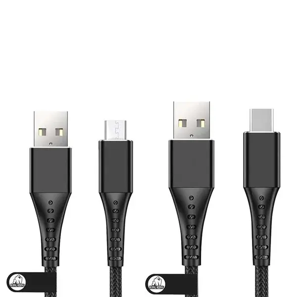 کابل تبدیل USB به MicroUsb کینگ کونگ مدل Creative-RD22 طول 1 متر به همراه کابل تبدیل USB به USB-C -