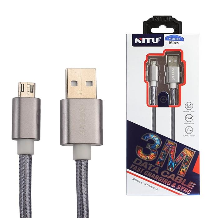 کابل USB به  micro-usb نیتو مدل UC040 طول 3متر 2.4 آمپر