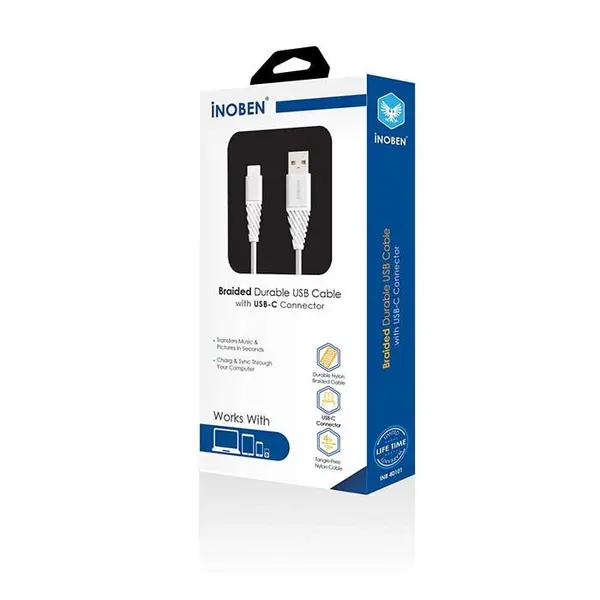 کابل تبدیل USB به Type - C آینوبن مدل Braided طول 1.2 متر