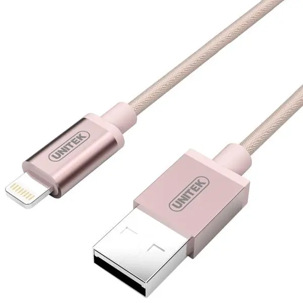 کابل تبدیل USB به لایتنینگ یونیتک مدل Y-C499ARG طول 1 متر Unitek Y-C499ARG USB To Lightning 1m