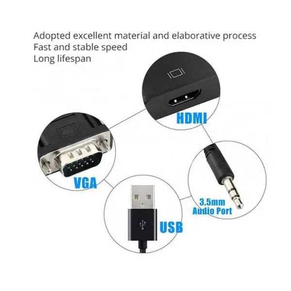 مبدل VGA به HDMI اونتن مدل OTN-5138 ONTEN OTN-5138 VGA To HDMI Adapter