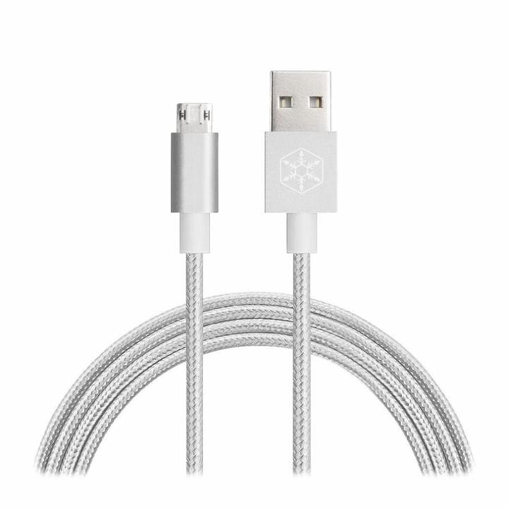 کابل 0.5 متری Micro-B سیلورستون مدل CPU01 SilverStone CPU01 0.5m USB-A to Micro-B Cable