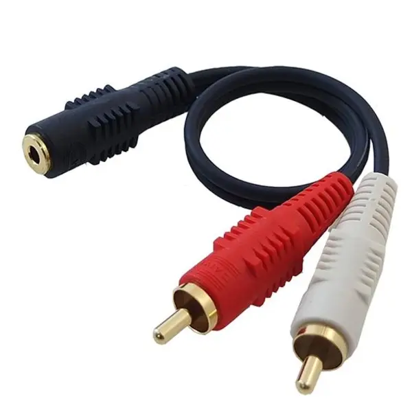 کابل تبدیل 2 جک RCA به درگاه 3.5 میلی متری استریو دایو مدل TA392 Daiyo TA392 2 RCA Plugs To 3.5mm Stereo Jack Cable