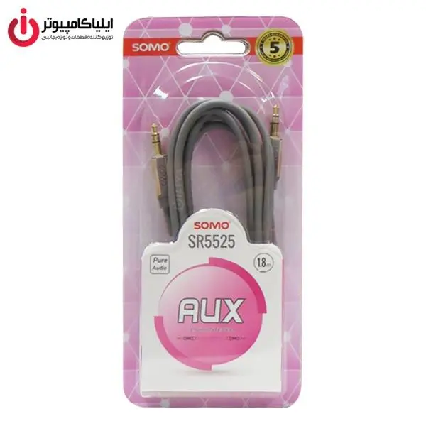 کابل انتقال صدا 3.5 میلی متری سومو مدل SR5525 طول 1.8 متر Somo SR5525 3.5mm Audio Cable 1.8m