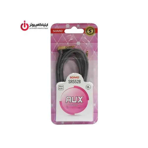 کابل انتقال صدا 3.5 میلی متری سومو مدل SR5528 طول 1.8 متر Somo SR5528 3.5mm Audio Cable 1.8m