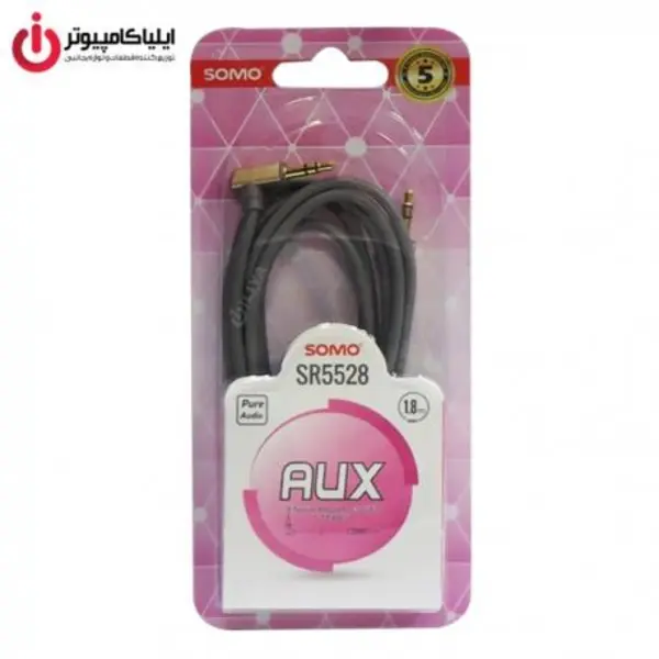 کابل انتقال صدا 3.5 میلی متری سومو مدل SR5528 طول 1.8 متر Somo SR5528 3.5mm Audio Cable 1.8m