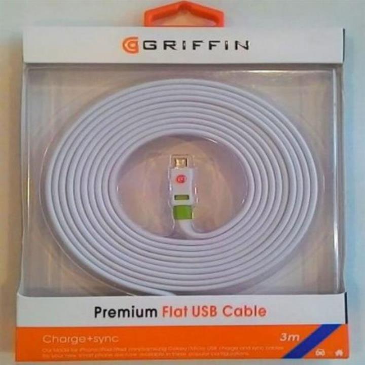 کابل گریفین 3 متری اندروید GRIFFIN premium flat usb