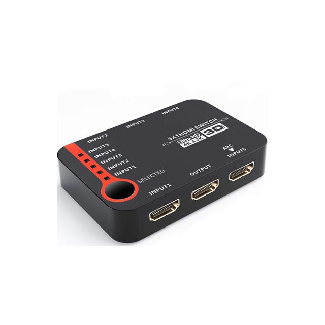سوئیچ 5 پورت HDMI لایمستون مدل LIMESTONE LS-HS0501 LimeStone LSHS0501 HDMI 5×1 Switch W/IR 3D Support 4Kx2K With Remote Control