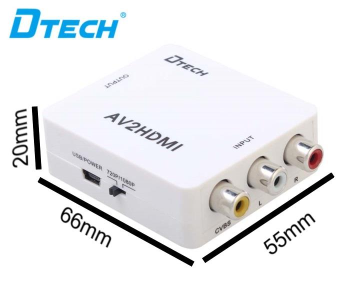 مبدل AV به HDMI دی تک مدل دی تی 6518 DTECH DT-6518 AV TO HDMI CONVERTER