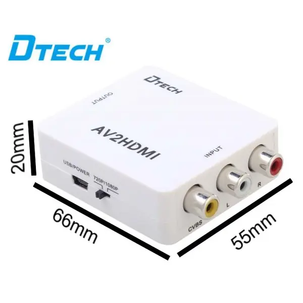 مبدل AV به HDMI دی تک مدل دی تی 6518 DTECH DT-6518 AV TO HDMI CONVERTER