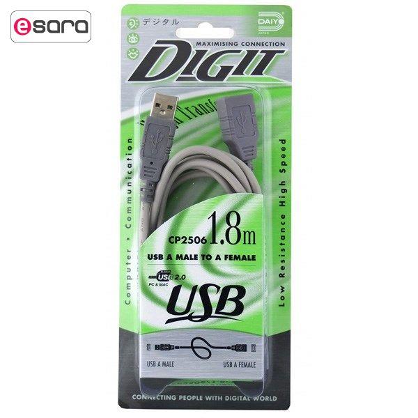 کابل افزایش طول یو اس بی دایو مدل دیجی کد CP2506 به طول 0.7 متر Daiyo Digi USB A Male To A Female CP2506 Cable 1.8m