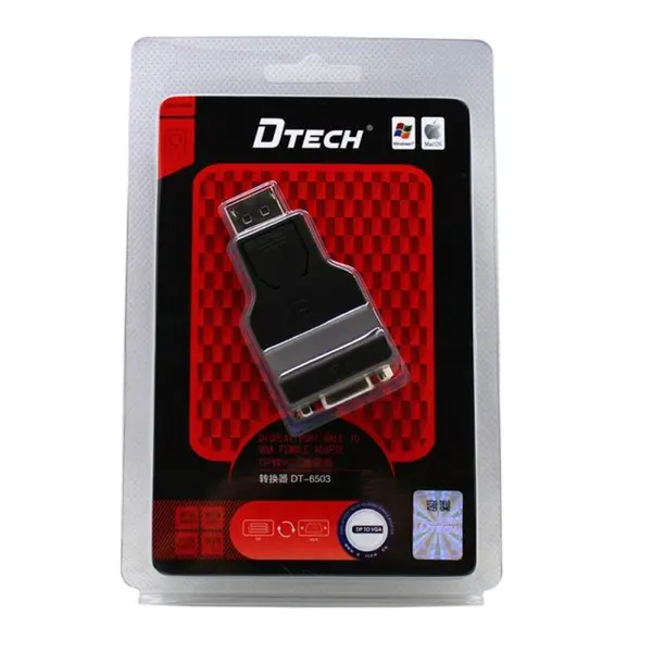 تبدیل Displayport به VGA دیتک مدل DT-6503 DTECH Displayport to VGA adapter DT-6503