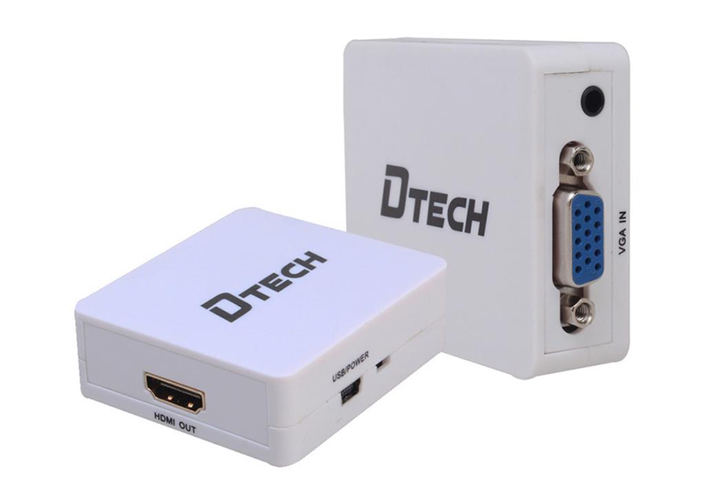 کابل و مبدل تبدیل HDMI به VGA دی تک مدل دی تی 6528 DTECH DT-6528 HDMI TO VGA CONVERTER