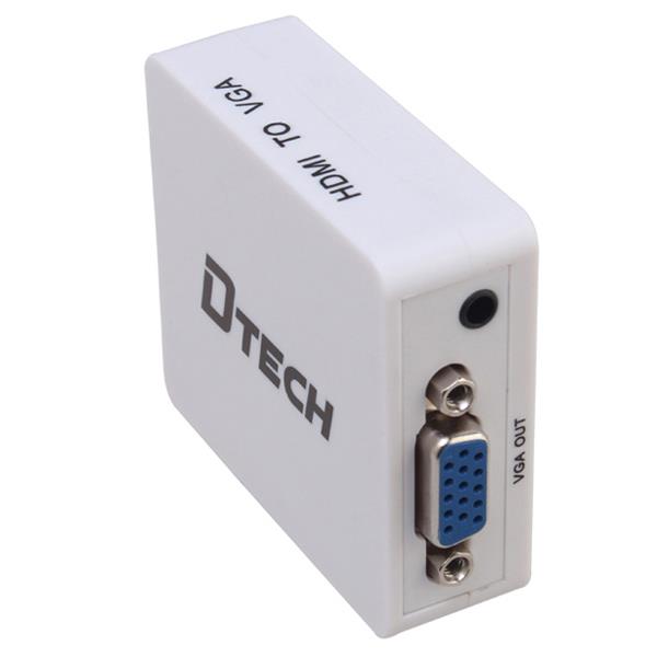 کابل و مبدل تبدیل HDMI به VGA دی تک مدل دی تی 6528 DTECH DT-6528 HDMI TO VGA CONVERTER