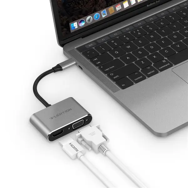 مبدل LENTION USB-CسریCLOUDمدلC51SHV Converter USB_C To HDMI/VGA Model Lention C51SHV