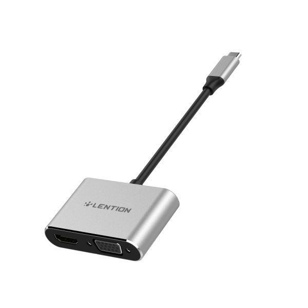 مبدل LENTION USB-CسریCLOUDمدلC51SHV Converter USB_C To HDMI/VGA Model Lention C51SHV