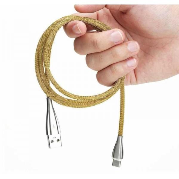 کابل چرمی میکرو راک اسپیس مدل Metal and Leather به طول یک متر Rock space Metal and Leather USB to micro Cable